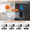 Projection Alarm Clock with Radio Function 7.5In Mirror LED Digital Alarm Clock